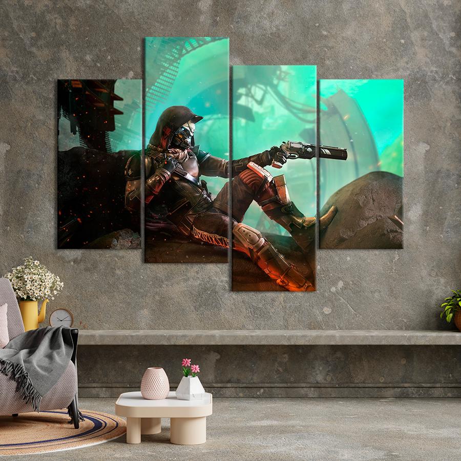 Настенний декор Герой в маске и с оружием Destiny 2 149x106 см (A176-4)