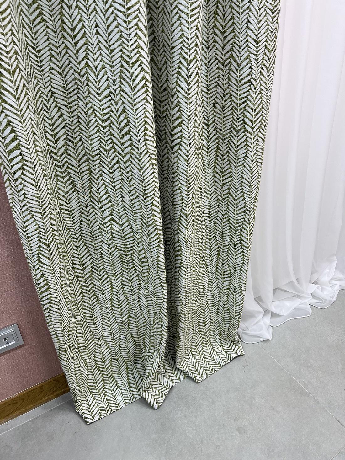 Штори коттонові 1,4 м 2 шт. Зелений (000073882) - фото 2