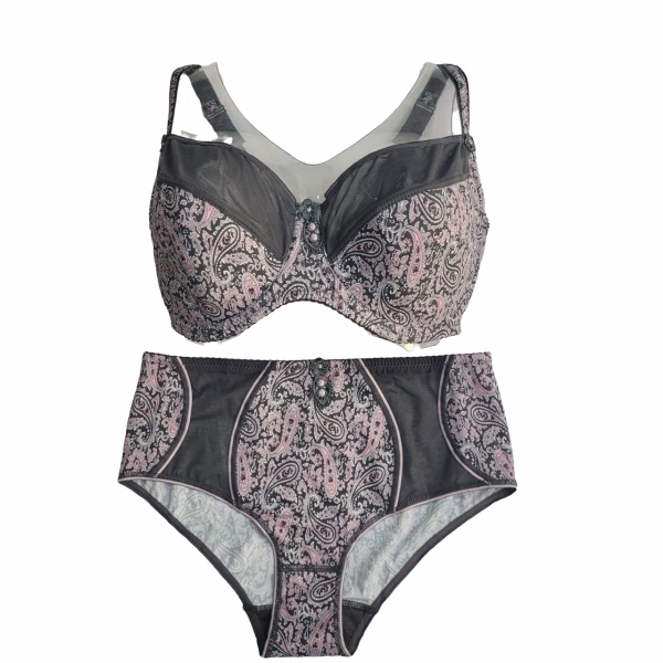 Комплект белья Lanny Mode 95G Серый/Розовый