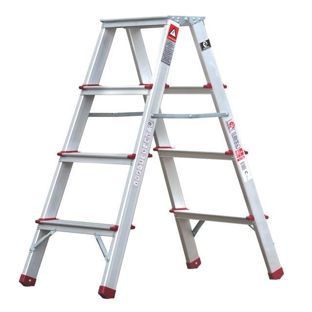 Лестница алюминиевая двухсторонняя 4 ступени 876 мм 150 кг