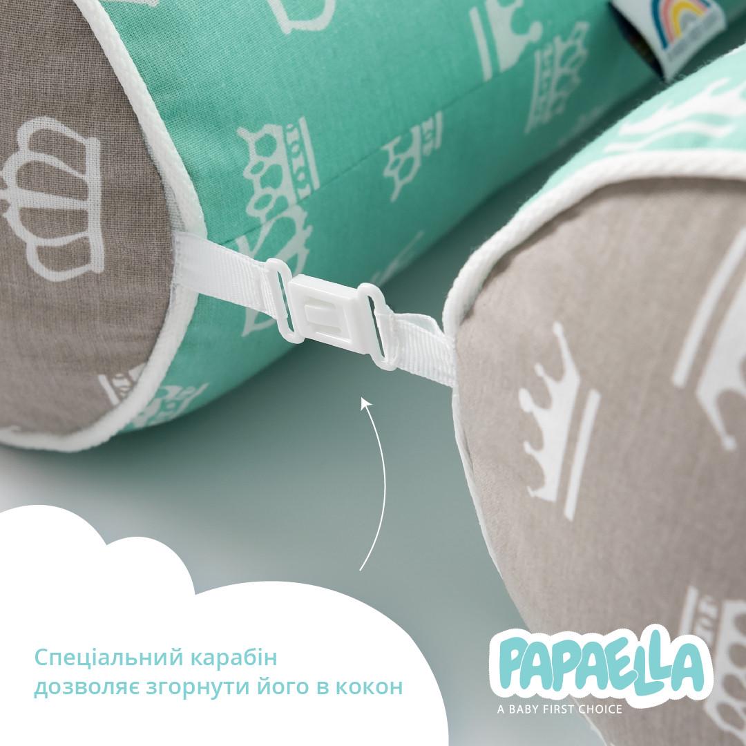 Набор защитный в кроватку IDEIA Papaella бортик/валик 120x15/60x15 см Бежевый (25897625) - фото 3