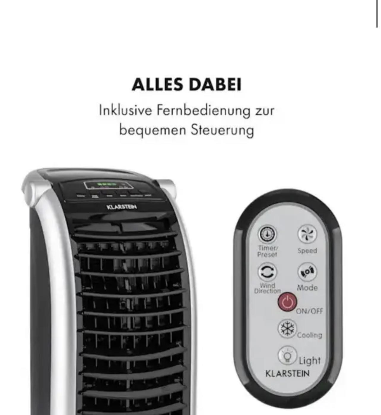 Вентилятор-охладитель мобильный KLARSTEIN Maxfresh 4в1 55 Вт (10029349) - фото 3