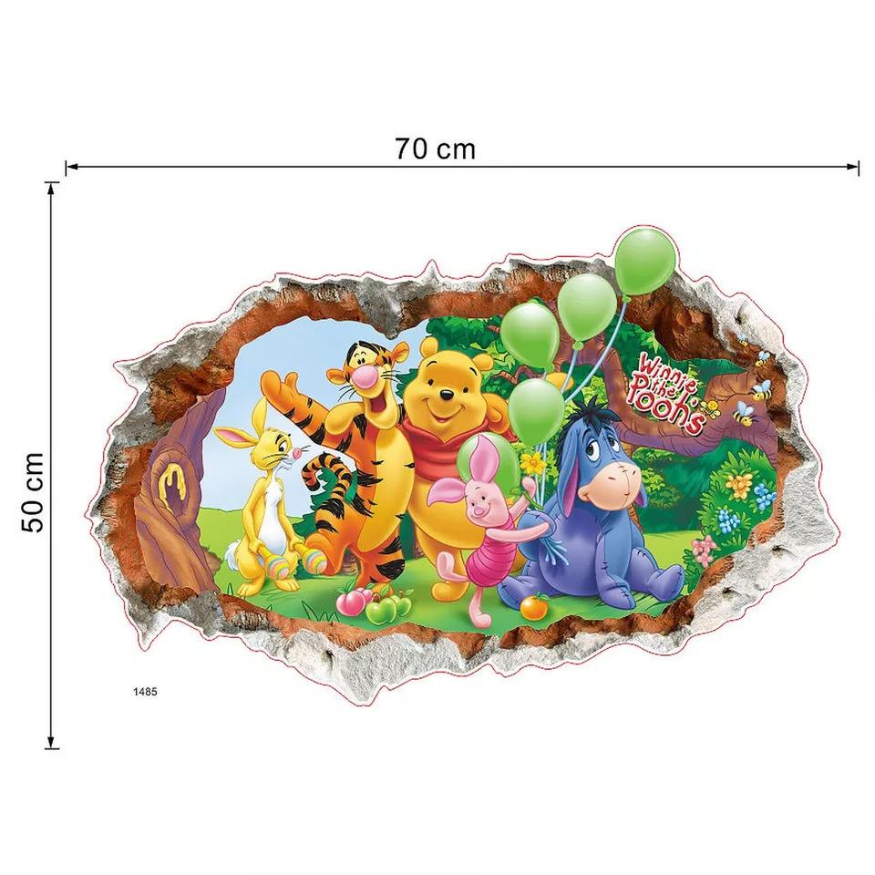 Наклейка дитяча вінілова Ведмедик Вінні та його друзі в дитячу кімнату з 3D ефектом 50х70 см - фото 3 Наклейка дитяча вінілова Ведмедик Вінні та його друзі в дитячу кімнату з 3D ефектом 50х70 см - фото 3