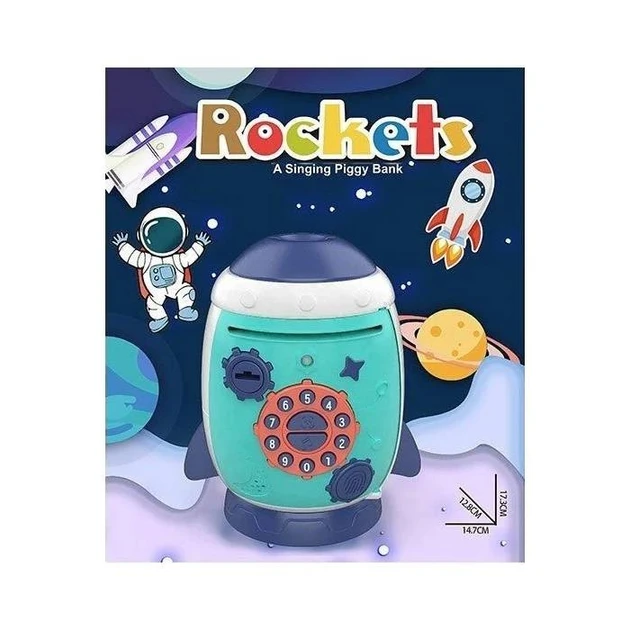 Скарбничка-сейф дитяча Ракета з ключем/мелодії/звуки (МН030) - фото 4