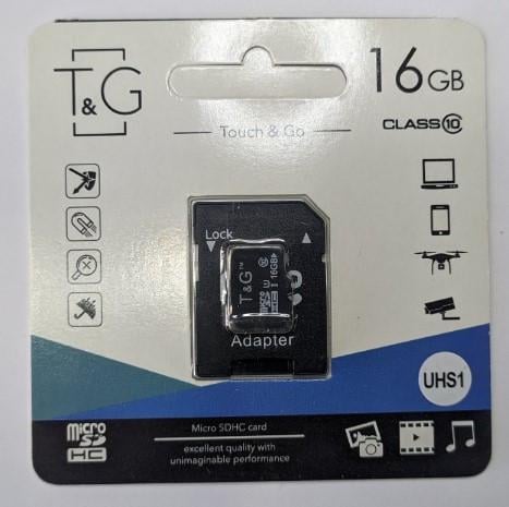 Карта памяти micro TG 16GB class 10 с адаптером Карта памяти micro TG 16GB class 10 с адаптером