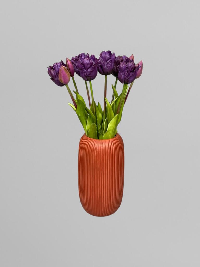 Букет штучних тюльпанів латексні кучеряві 5 шт. 40 см Фіолетовий (К07052) - фото 3