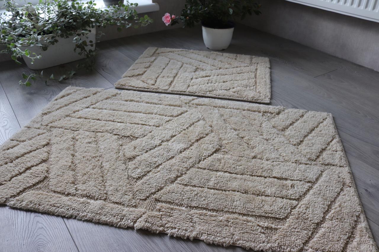 Набор ковриков хлопковых Vonaldy Elite для ванной и туалета 60x100/50x60 см (2917/cappuccino)