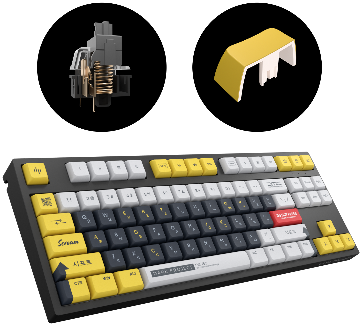 Клавіатура Dark Project One Pro KD87A LTD ABS Gateron Optical 1.0 Silver DP-KD-87A-020210-GSL (68664) - фото 2