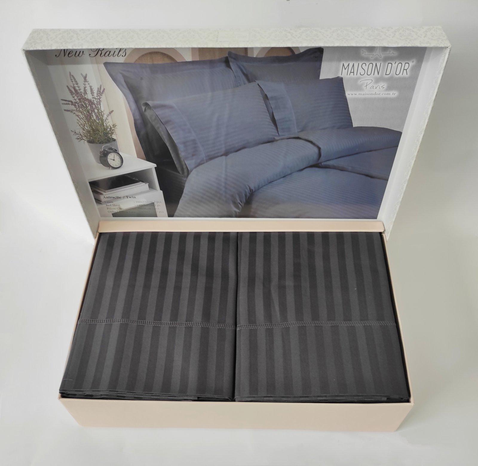 Комплект постельного белья Maison D'or семейный New Rails Antracite (CN7035)