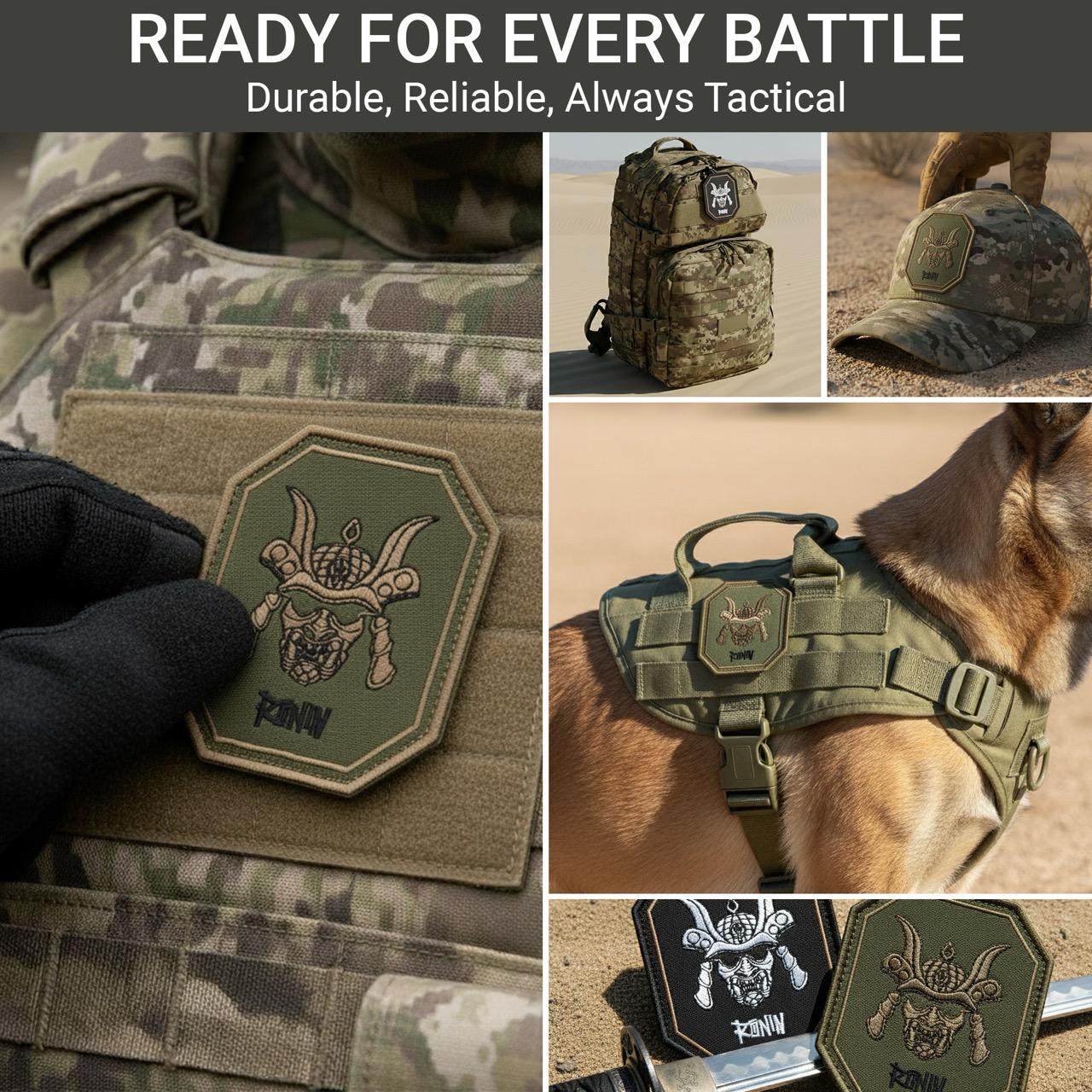 Набор шеврон на липучке Японский Самурай Ronin 8,5х7,5 см 2 шт. (2067166468) - фото 2 Набор шеврон на липучке Японский Самурай Ronin 8,5х7,5 см 2 шт. (2067166468) - фото 2