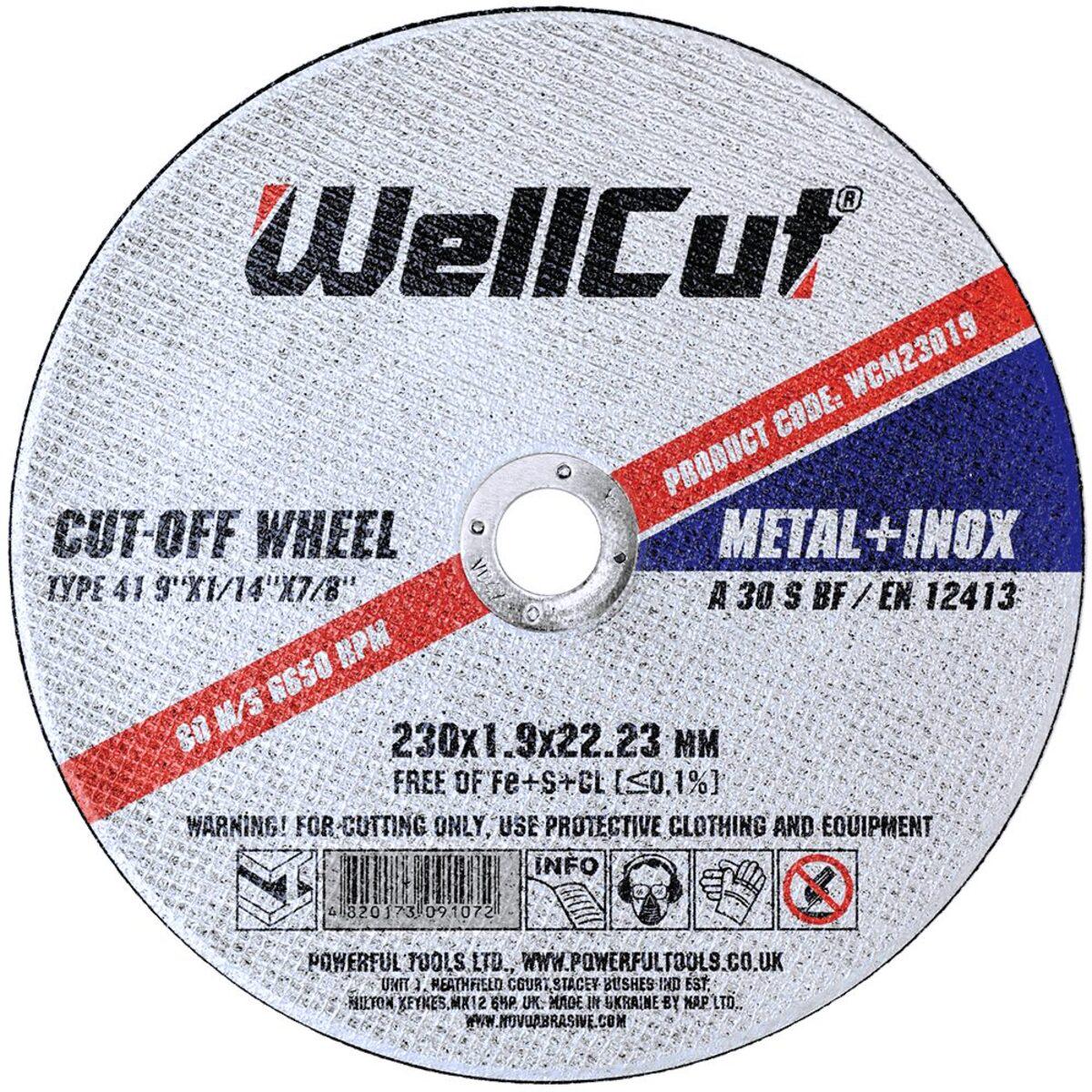 Диск відрізний по металу WellCut 230х1,9х22,23 мм (434560)