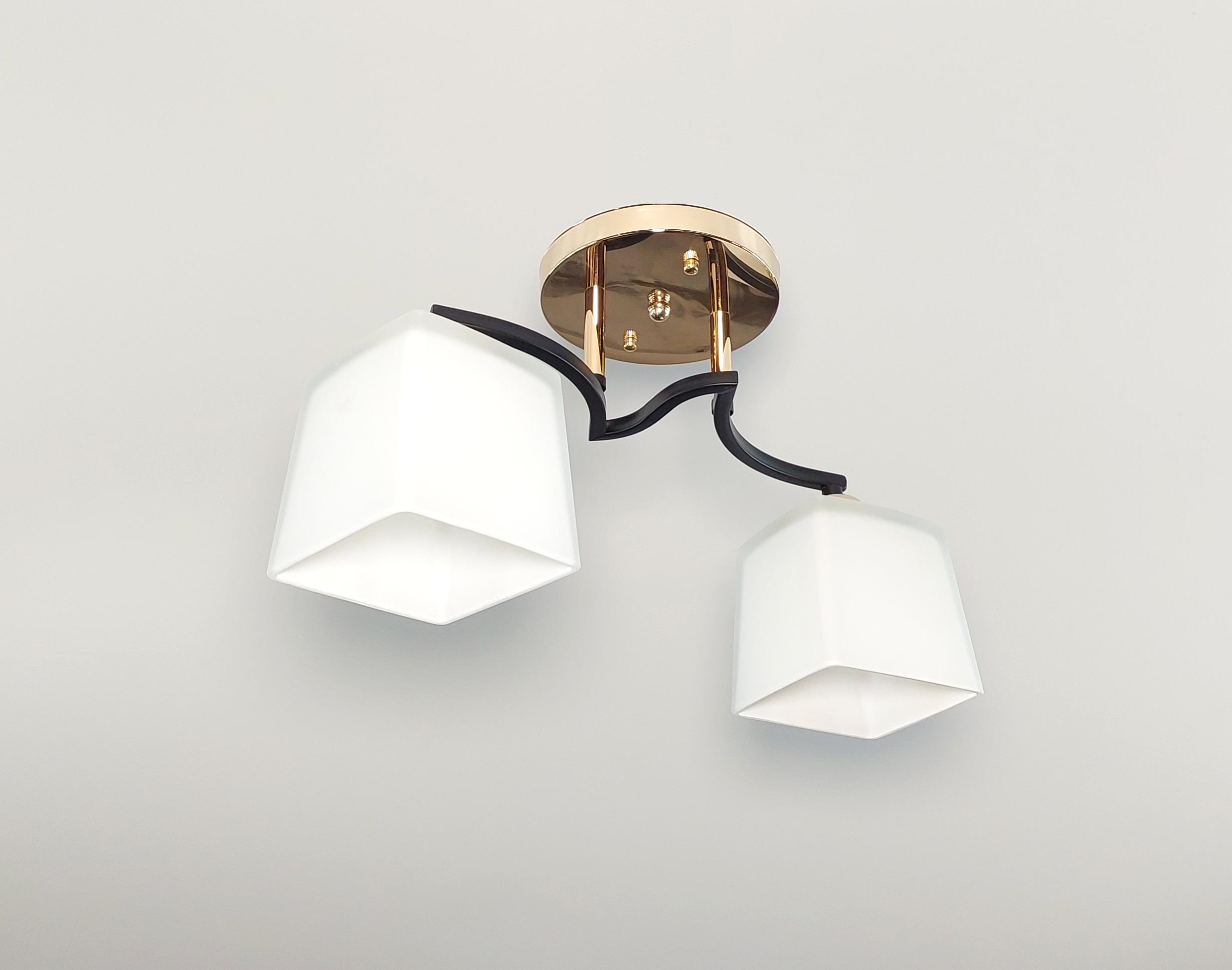 Люстра потолочная на 2 плафона Черный (7465/2)