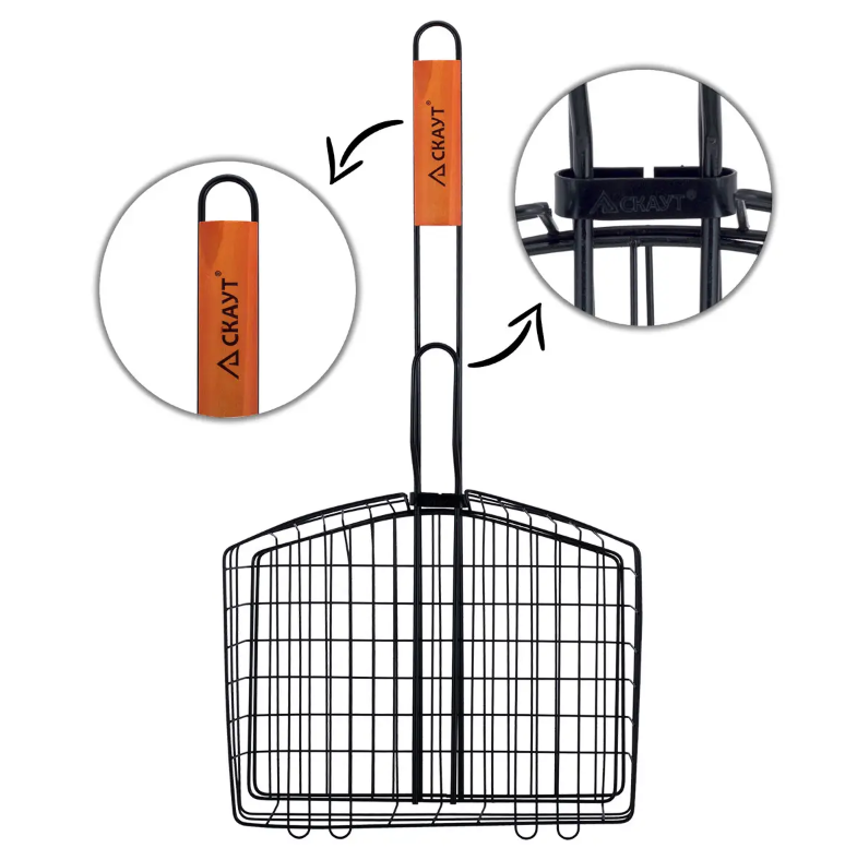 Грати для гриля Скаут 30,5х32х5,5 см з антипригарним покриттям KM-0741 (NA002485) - фото 2