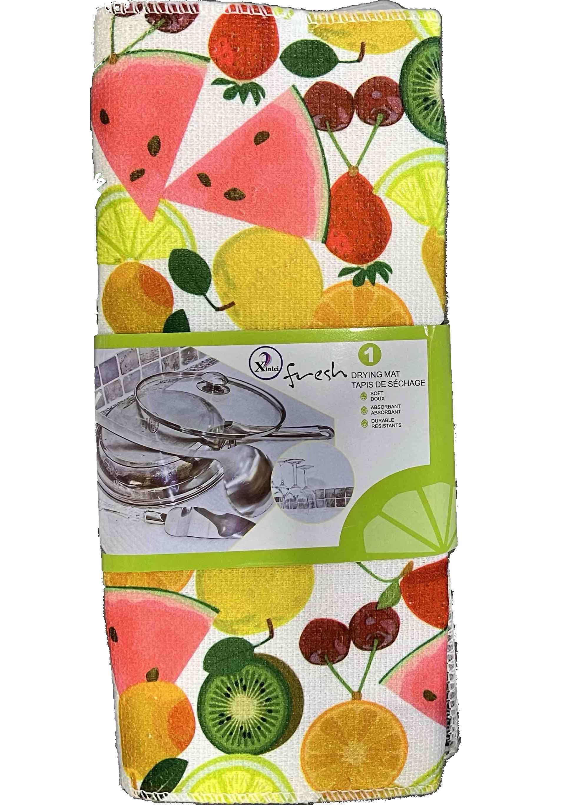 Килимок для сушіння посуду Stenson R17197 Kitchen Фрукти 30х40 см