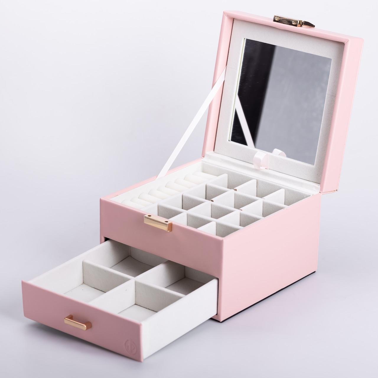 Шкатулка для украшений из эко кожи 2 яруса для ювелирных изделий (6659) Шкатулка для украшений из эко кожи 2 яруса для ювелирных изделий (6659)