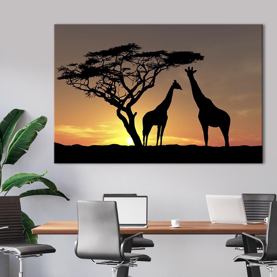 Малюнок на полотні салон зображення Два жирафи 122x81 см (130-1)
