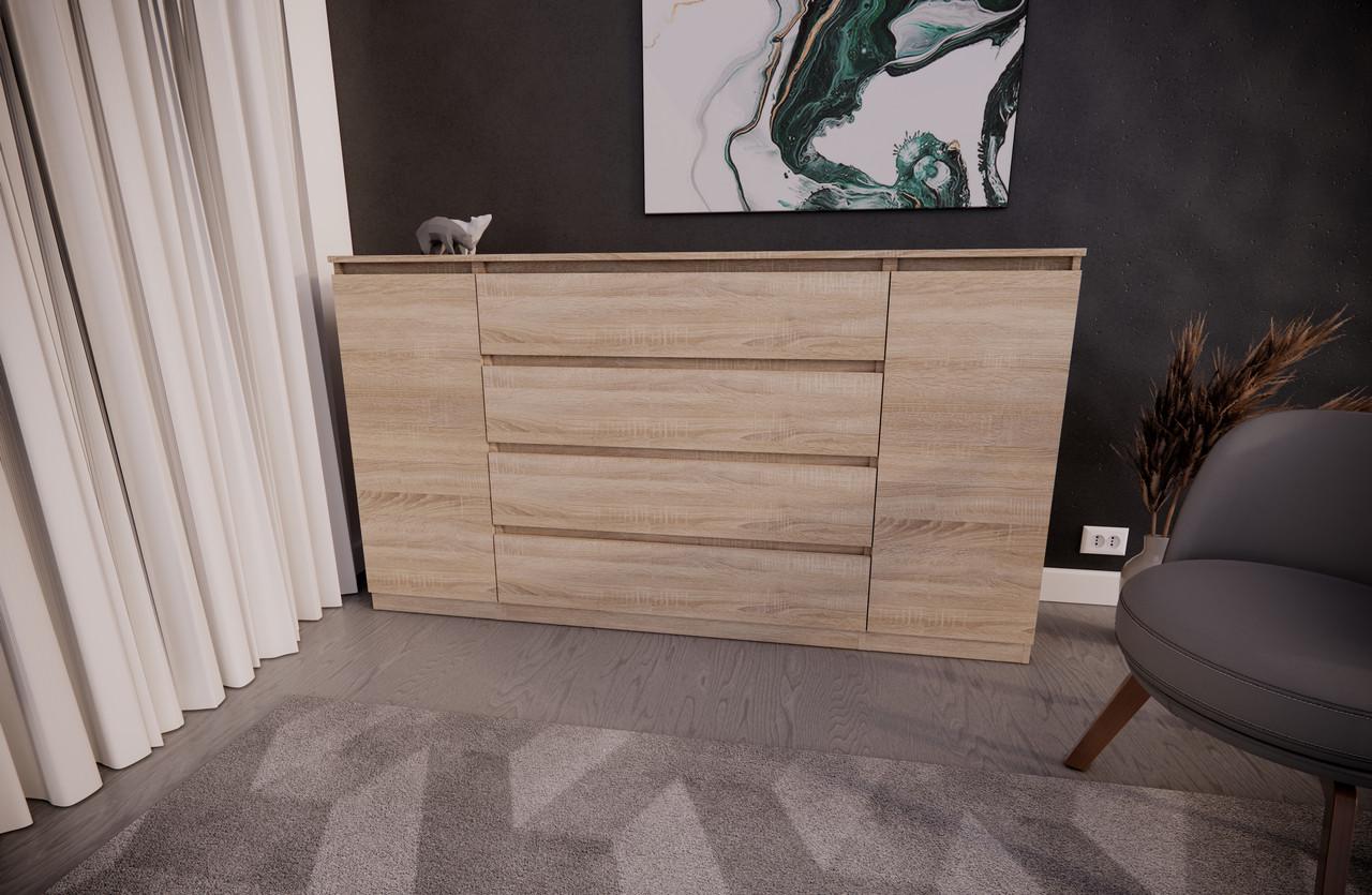 Комод MEBEX на 4 шухляди з боковими відкритими секціями 180х40х100 см Дуб сонома (VERTO4B1800DS) - фото 1 Комод MEBEX на 4 шухляди з боковими відкритими секціями 180х40х100 см Дуб сонома (VERTO4B1800DS) - фото 1