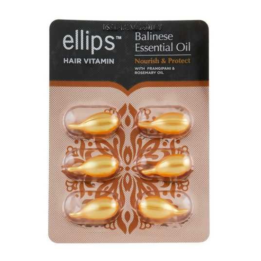 Ампулы для волос Ellips Hair Vitamin питание и защита Бали с маслом плюмерии и маслом розмарина 6 шт. (ELL0008)
