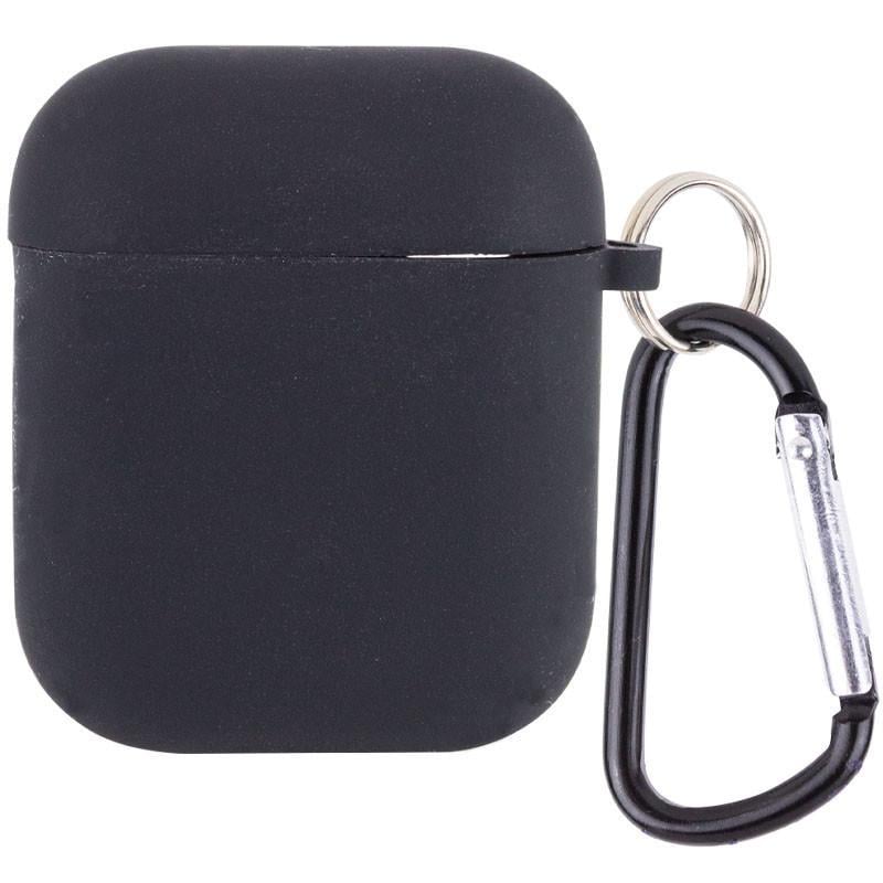 Футляр силіконовий Epik для навушників Airpods 1/2 з мікрофіброю Чорний /Black (00000039442_1)