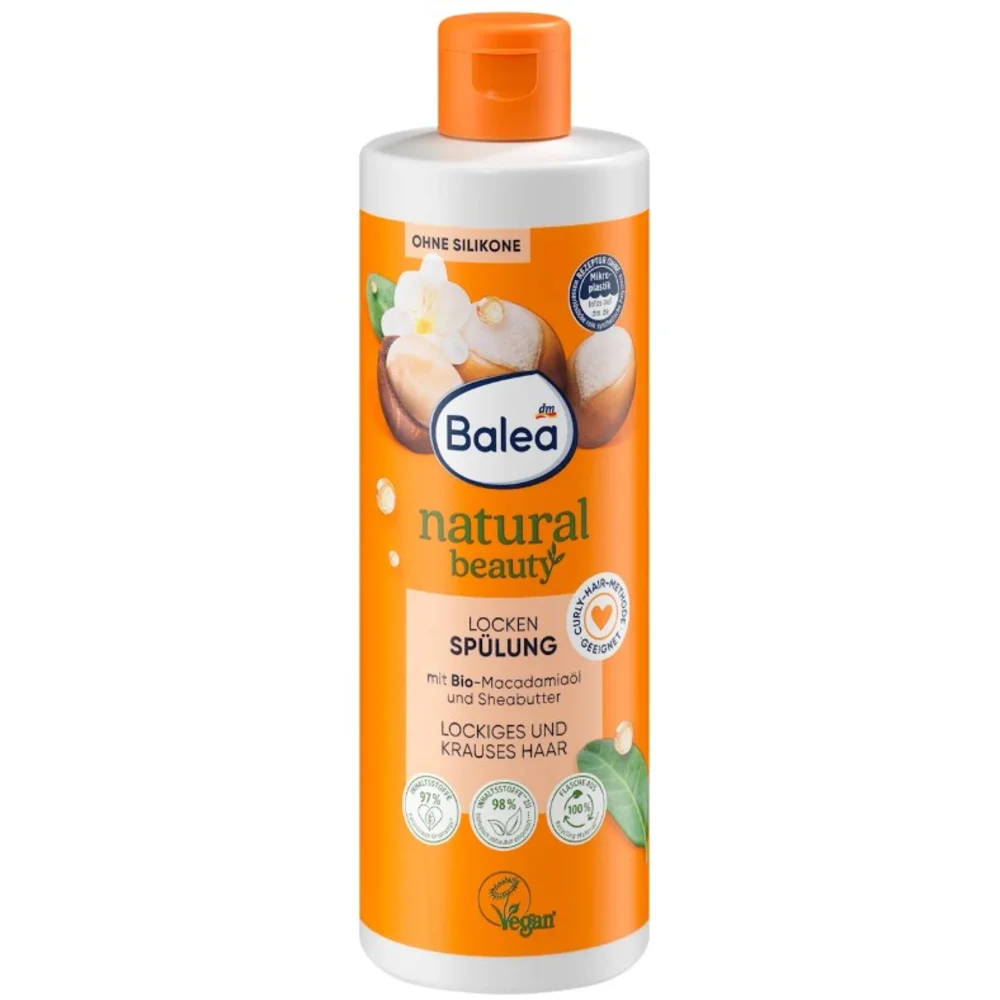 Кондиционер Balea Natural Beauty для вьющихся волос с маслом макадамии и ши 350 мл