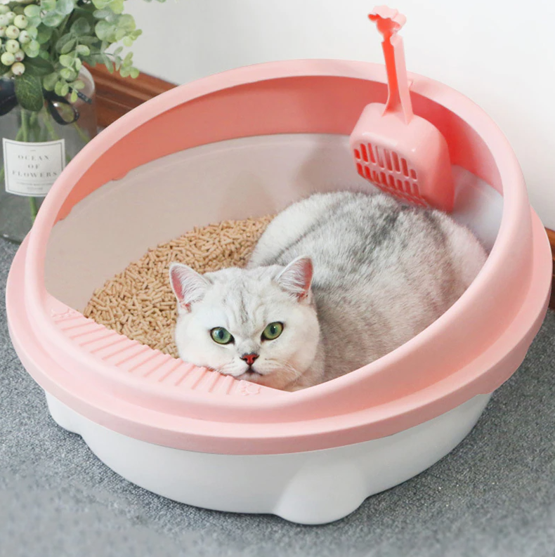 Лоток для кішок з лопаткою S 40х36х8 см Рожевий - фото 5 Лоток для кішок з лопаткою S 40х36х8 см Рожевий - фото 5