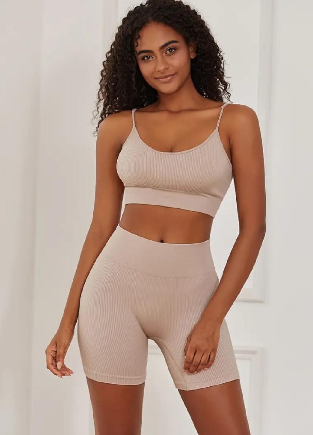 Топ спортивный женский Sport Comfort A002 в рубчик L Кофейный (1944-46-02) - фото 4