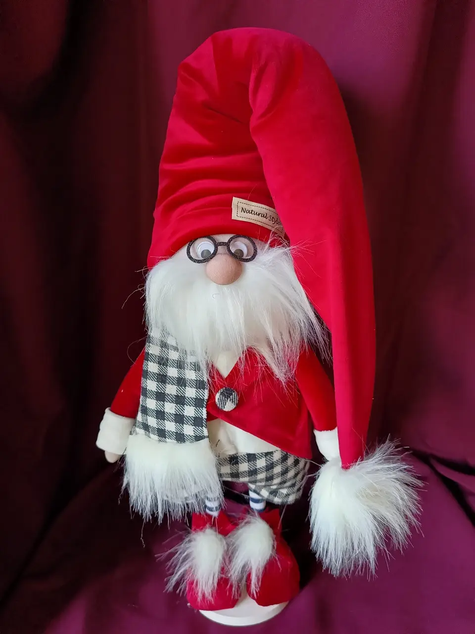 Гном скандинавський VIP інтер'єрний 65 см Червоний (Гном №2)