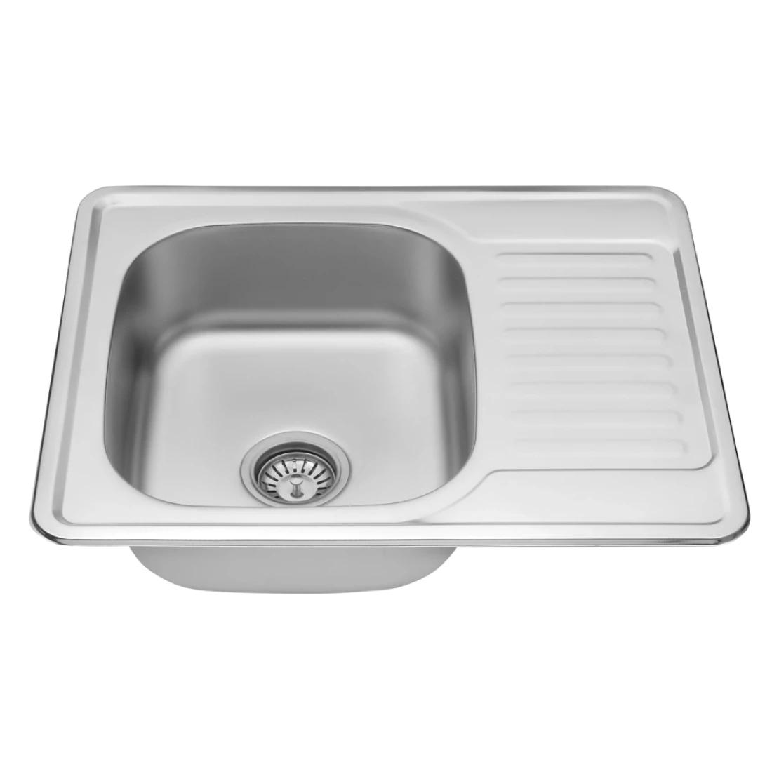 Мойка кухонная Kroner CV022778 из нержавеющей стали прямоугольная 630x500 мм 0,8 мм (25957349) - фото 3 Мойка кухонная Kroner CV022778 из нержавеющей стали прямоугольная 630x500 мм 0,8 мм (25957349) - фото 3