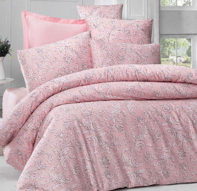 Комплект постельного белья Victoria Verona Pembe Евро сатин (SA-6850)