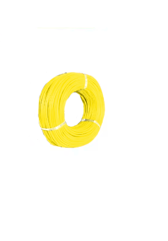 Кабель 24AWG провод медь в силиконовой изоляции многожильный 1 м 0,2 мм2 Желтый
