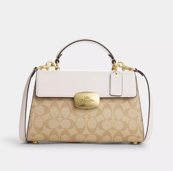 Сумка женская Coach Eliza Top Handle Gold/Light Khaki Chalk