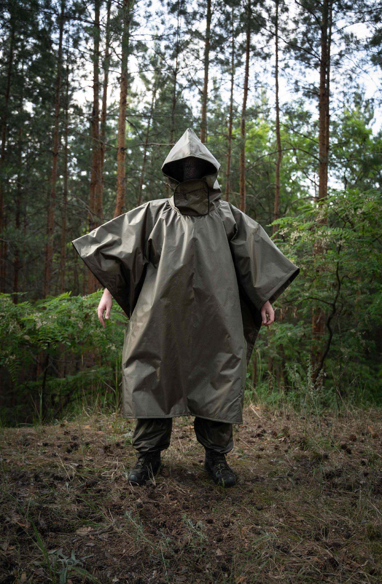 Комплект пончо анти-тепловізор маскхалат/захист ніг та обличчя Олива Комплект пончо анти-тепловізор маскхалат/захист ніг та обличчя Олива