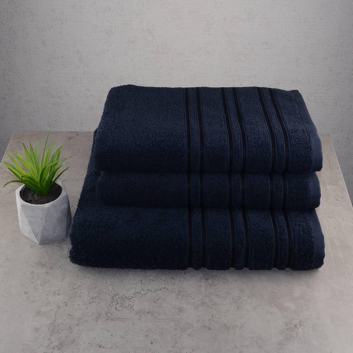 Набор махровых полотенец GM Textile Polosa 3 шт Темно-серый