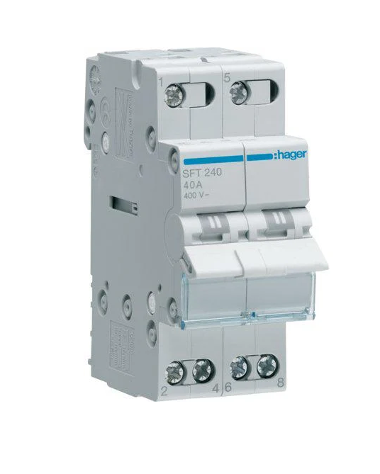 Переключатель SFT240 I-0-II с общим выходом сверху 2-пол. 40 А/230В 2 м