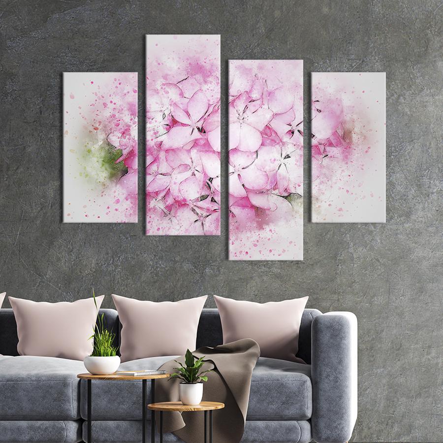 Картина на холсте Прекрасные цветы розового цвета 129x90 см (822-42)