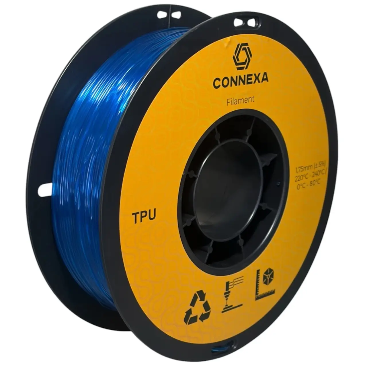 Пластик Connexa TPU 95A 1,75 мм 1 кг Aqua Blue (Con_TPU_AquaBlue)