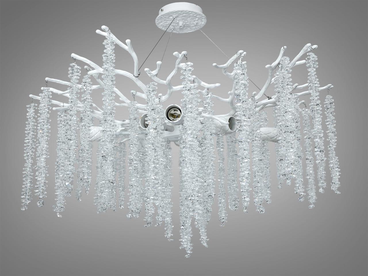 Люстра для гостиной Diasha P8078/D800WH Глициния 75 см 10xE14 Белый (3039056473)