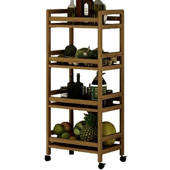 Етажерка на колесах з дерева Хенс 4 Мускат (ЭТА-401507)