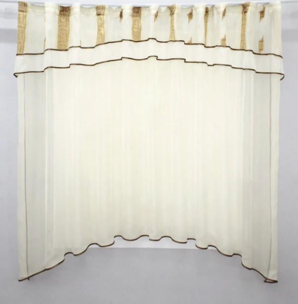 Тюль арка на кухню 270х170 см Молочный/Белый (036к) Тюль арка на кухню 270х170 см Молочный/Белый (036к)