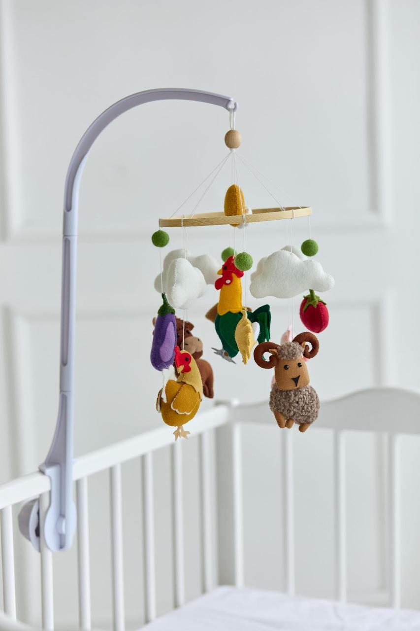 Мобиль детский музыкальный WoollyFox Мечта Фермера на 35 мелодий (27861226)