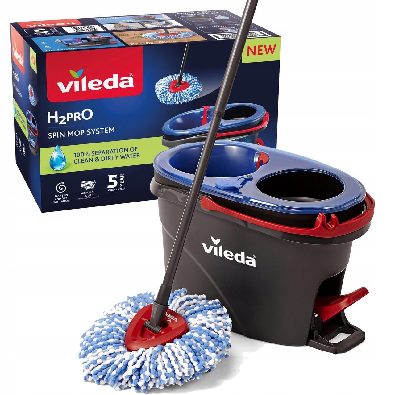 Набор для уборки Vileda H2prO Spin Mop & Bucket System (178332)