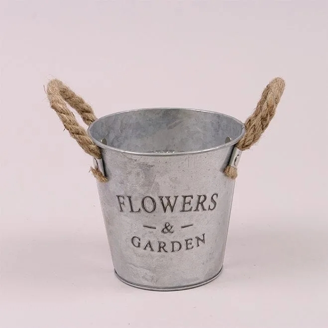 Кашпо металлическое Flora Flowers & Garden с ручками (37710)