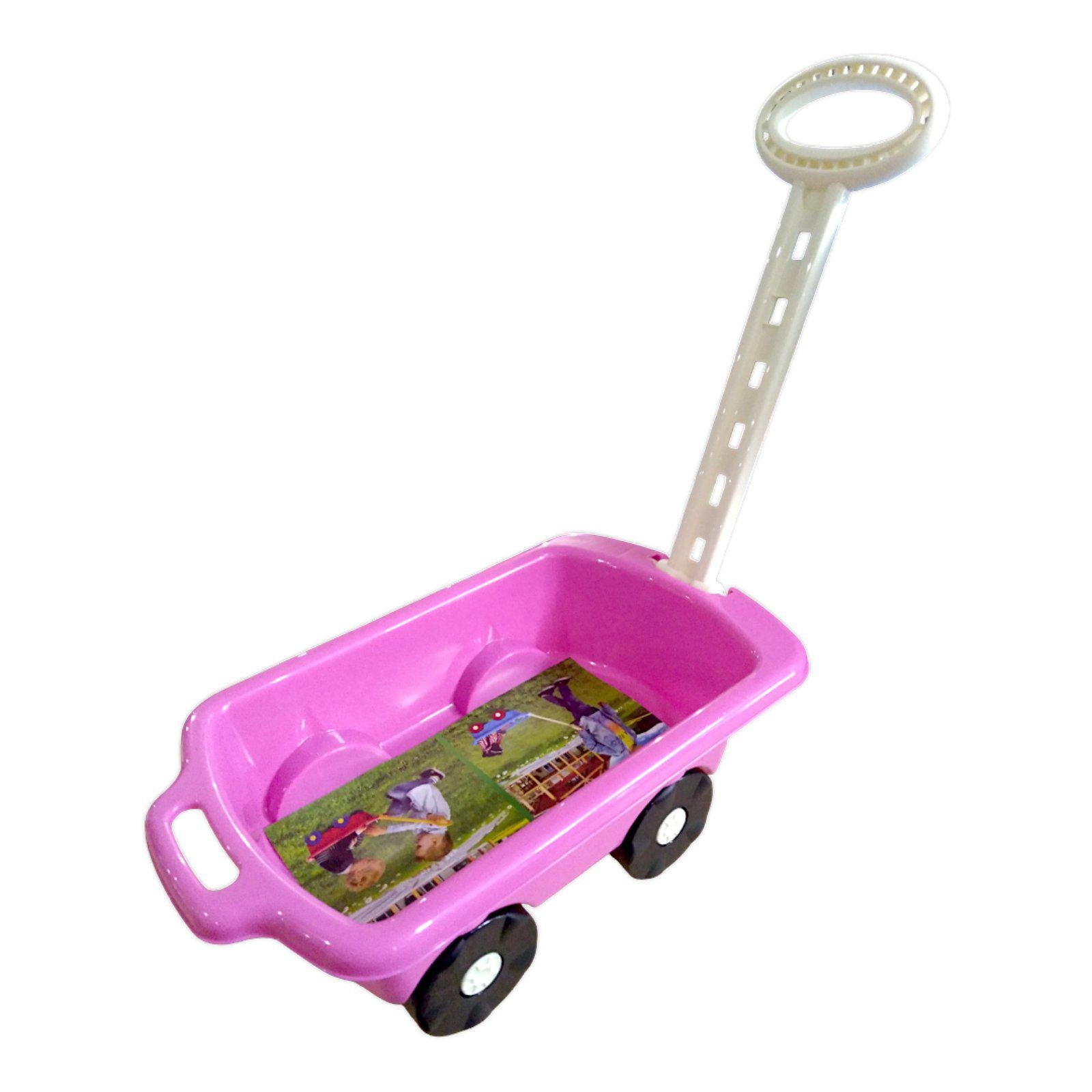 Детская тележка с ручкой Marmat Розовая - фото 1