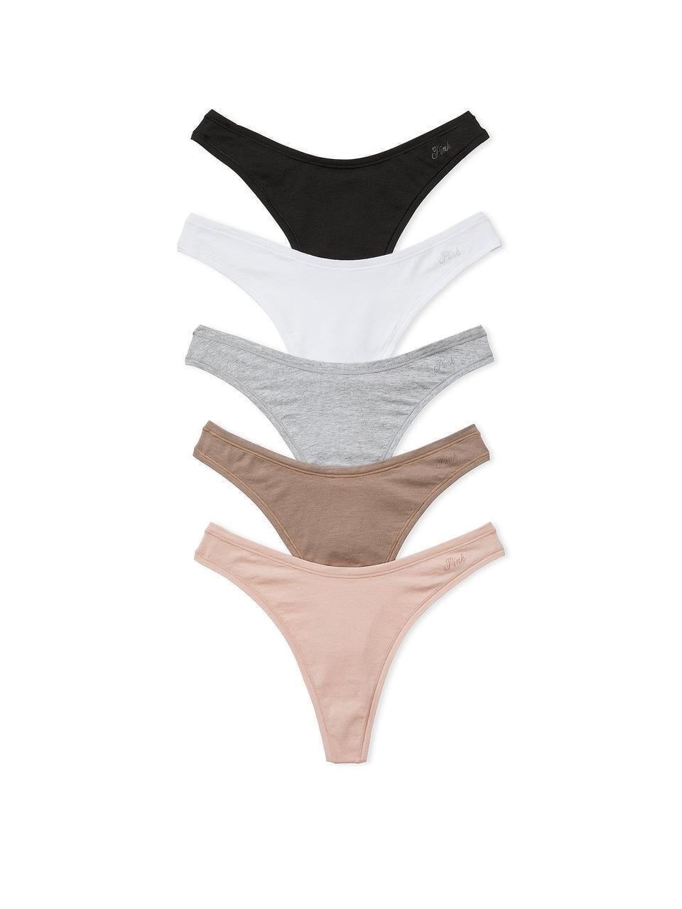Набор женских трусиков Victoria's Secret COTTON THONG M 5 шт. Разноцветный (2285602459)