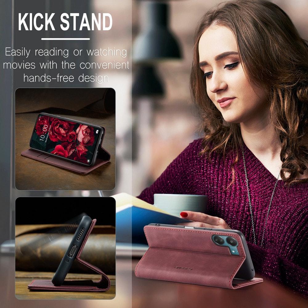 Чехол книжка с магнитом Xiaomi Poco C65 CaseMe Wine (35389-42) - фото 5 Чехол книжка с магнитом Xiaomi Poco C65 CaseMe Wine (35389-42) - фото 5