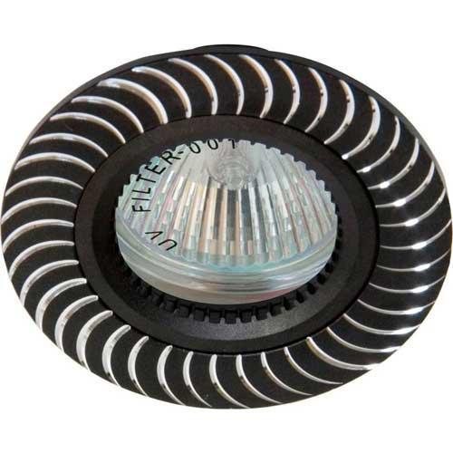 Точковий світильник врізний Feron GS-M392 MR16 GU5.3 50W круг Чорний (03790)