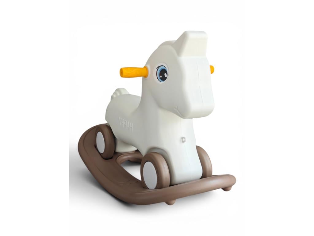 Каталка-качели детские Happy Pony MN616 2в1 от 1 года до 20 кг Белый (MN616-1 ap)