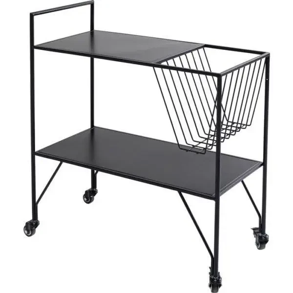 Журнальный столик LOFT FS391 с полками на колесиках Черный (3075773037)