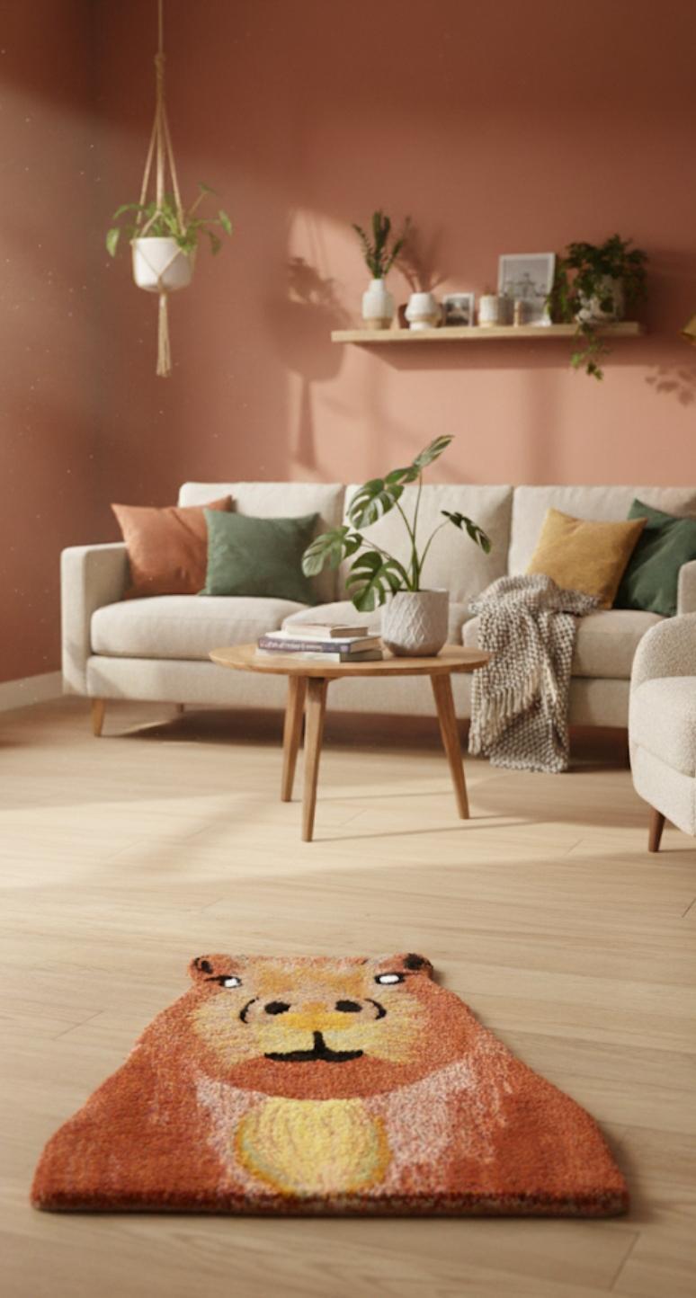 Килим Капібара ручної роботи гіпоалергенний 67х55 см (3007895W)