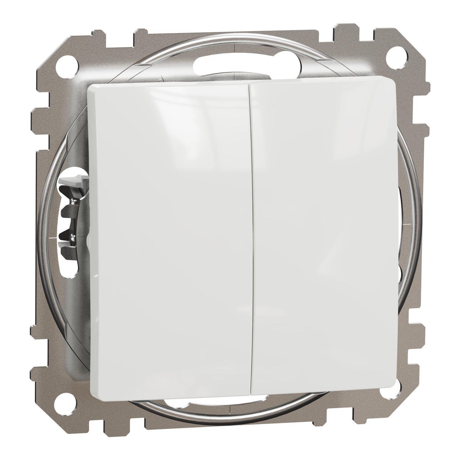 Вимикач кнопковий двоклавішний Schneider Electric Sedna Design&Elements 10A Білий (SDD111118) Вимикач кнопковий двоклавішний Schneider Electric Sedna Design&Elements 10A Білий (SDD111118)